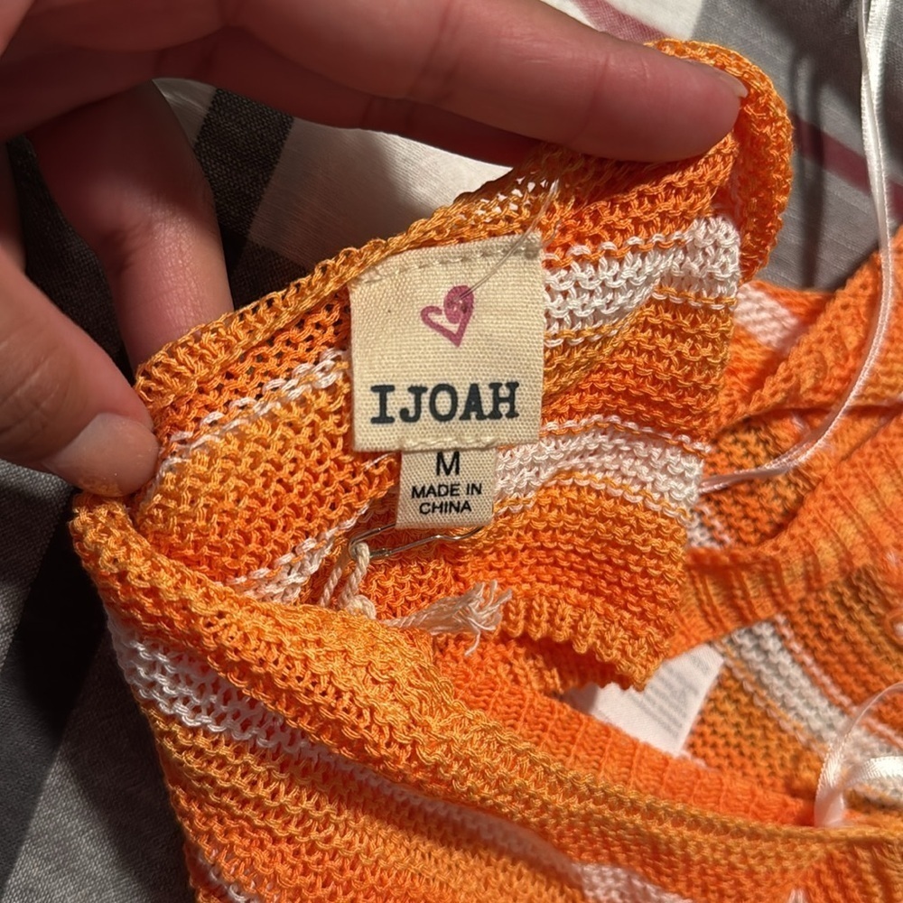 Orange and White Striped Knit Bralette - Picture 3 of 3